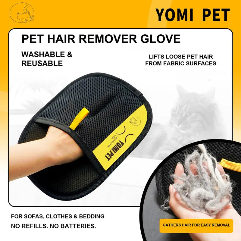 Reusable Pet Hair Remover Glove for Cats & Dogs