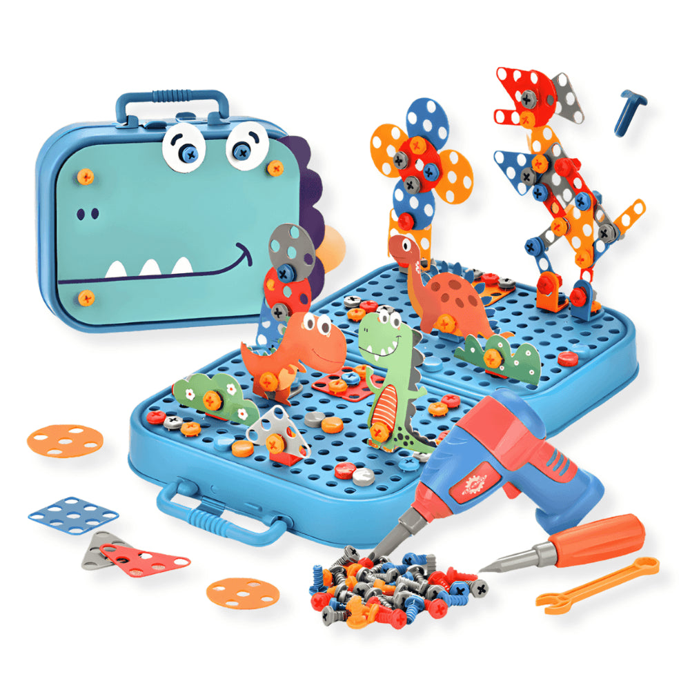 Kids Tool Box with Electric Screwdriver – STEM Building & Construction Toy Set