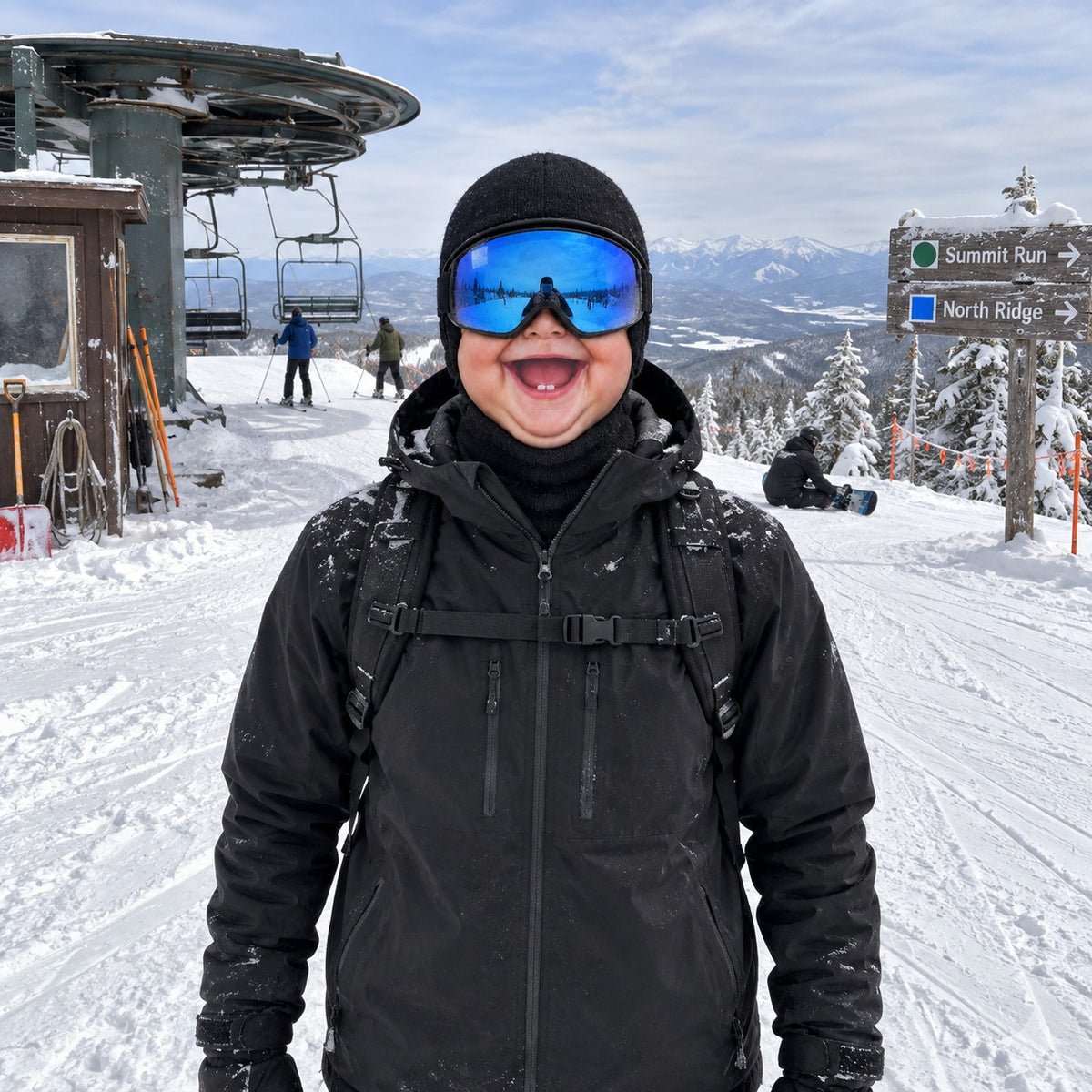 Funny Baby Face Ski Mask – Novelty Balaclava for Skiing, Snowboarding & Winter Gifts