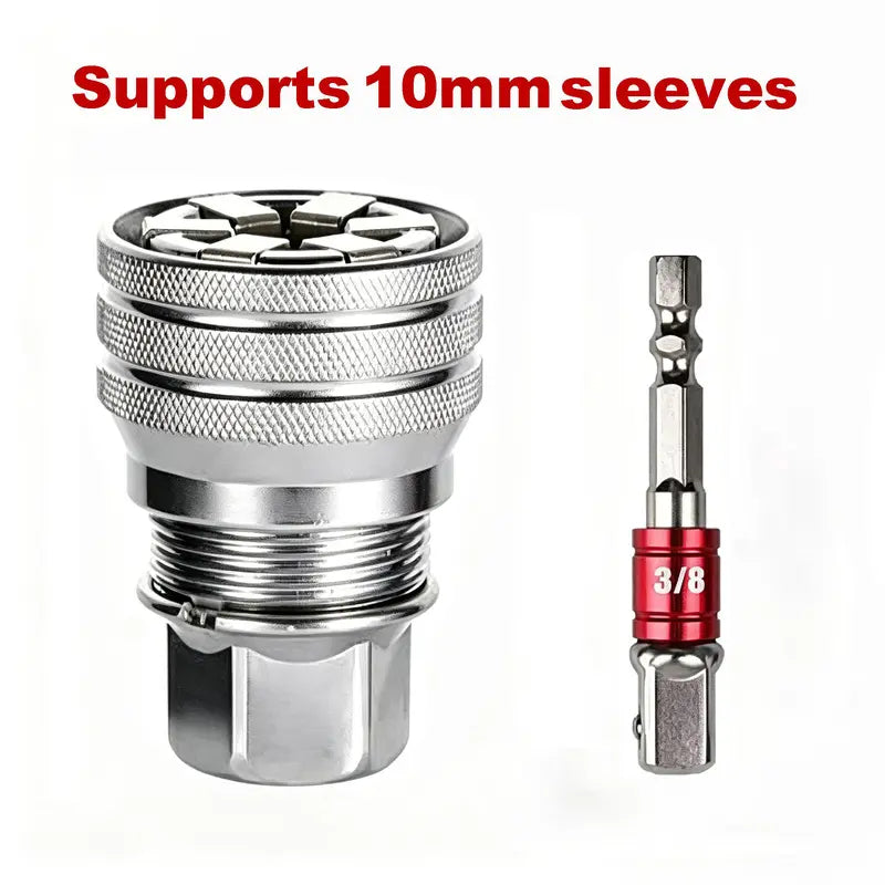 Universal Socket Wrench Tool – Self-Adjusting Multi-Function Socket for Nuts & Bolts, 3/8" Drive Adapter for Home, Garage & Auto Repairs