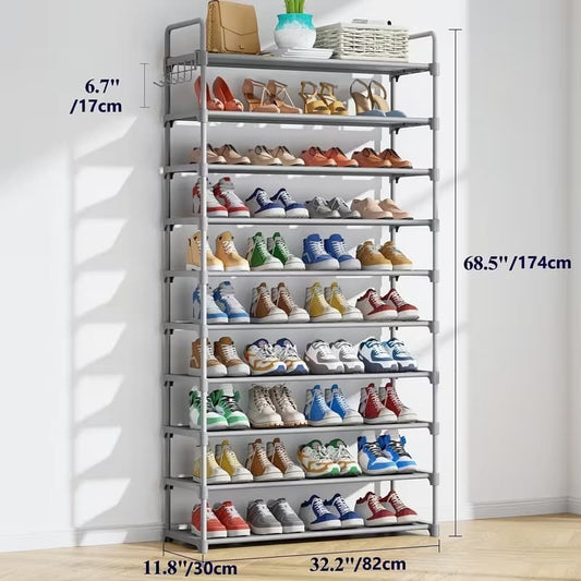 3–10 Tier Shoe Rack Organizer – Space-Saving Vertical Shoe Storage Shelf for Entryway & Closet