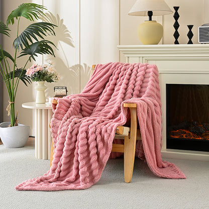 Ultra-Soft Striped Fleece Throw Blanket