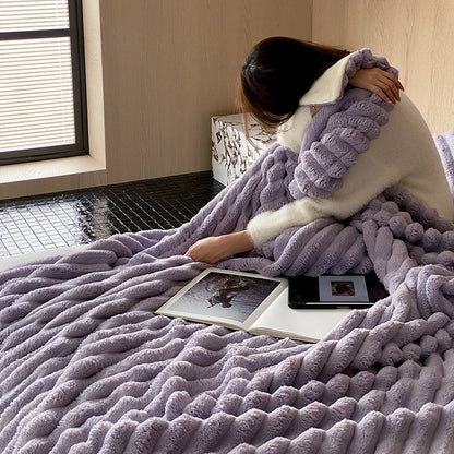Ultra-Soft Striped Fleece Throw Blanket