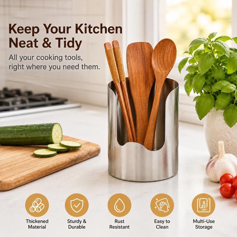 Stainless Steel Kitchen Utensil Organizer – Multi-Purpose Pot Lid & Cutting Board Rack