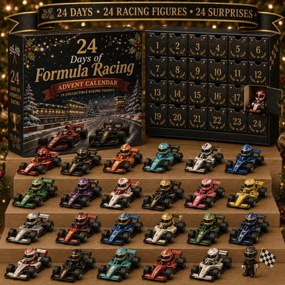 24-Day Mini Vehicle Advent Calendar – Helicopter, Classic Car & Racing Series
