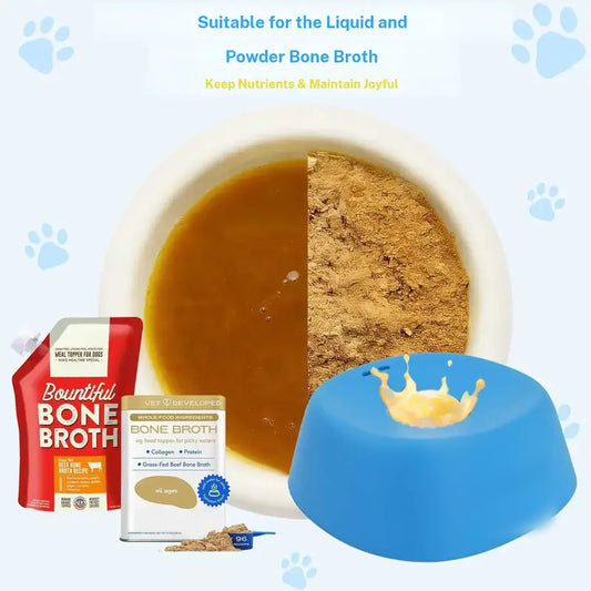 No-Spill Slow Feeder Dog Bowl with Rolling Ball – Liquid Treat & Bone Broth Lick Bowl for Yogurt, Portable Pet Feeding