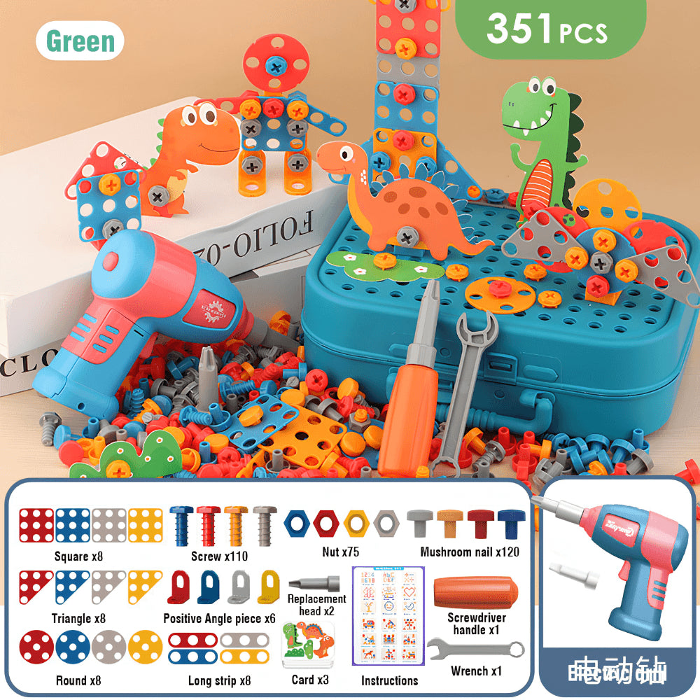 Kids Tool Box with Electric Screwdriver – STEM Building & Construction Toy Set