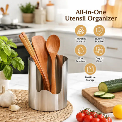 Stainless Steel Kitchen Utensil Organizer – Multi-Purpose Pot Lid & Cutting Board Rack