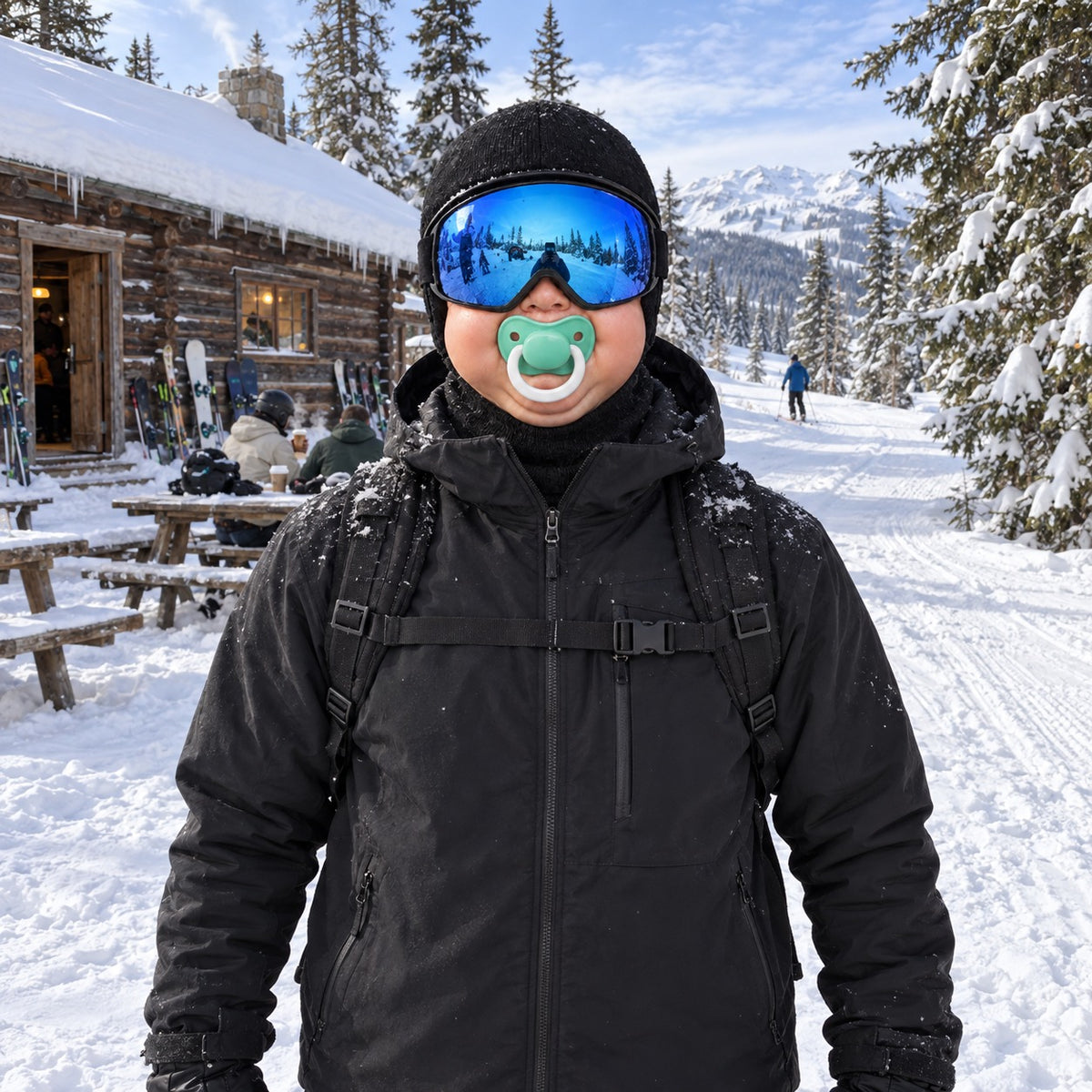 Funny Baby Face Ski Mask – Novelty Balaclava for Skiing, Snowboarding & Winter Gifts