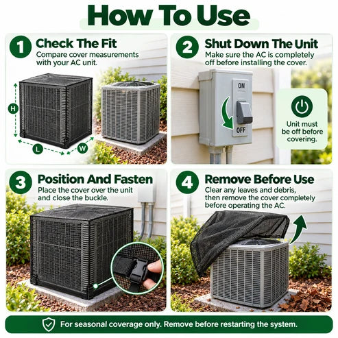 Heavy-Duty Mesh AC Unit Cover – Breathable Outdoor Protection Against Leaves & Debris